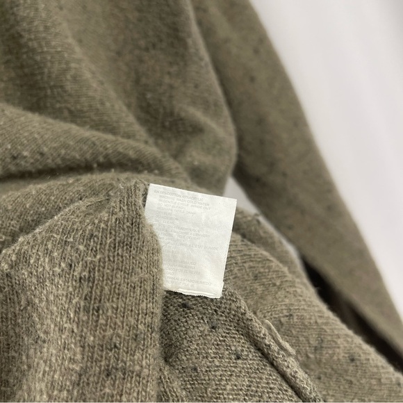 RDI Medium Olive Green V-Neck Sweater Relaxed Fit Tie Side Boho Slouchy Loose - Picture 6 of 7